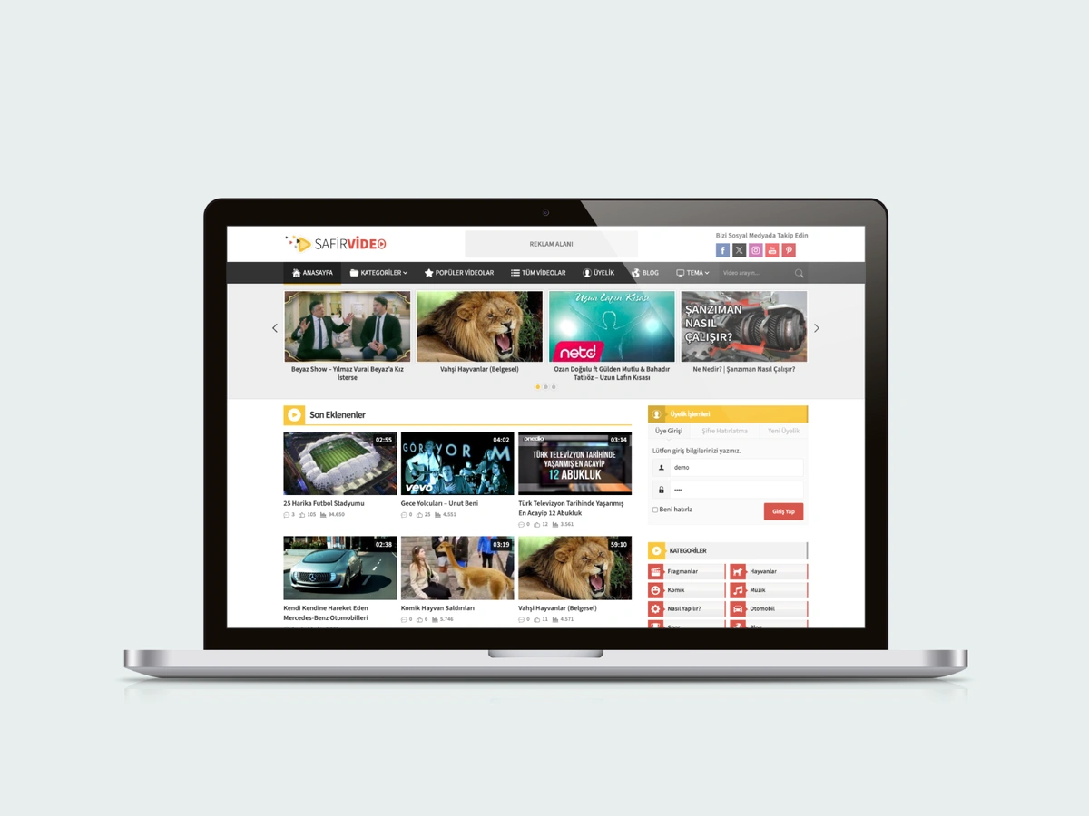 Safir Video WordPress Teması